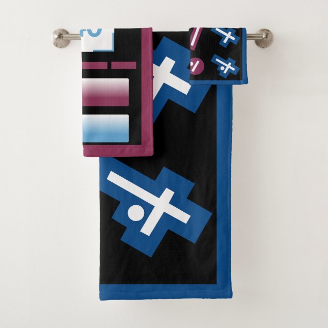 Aeronautical Symbols Chart Pilot Drone Bath Towel Set (Insitu)