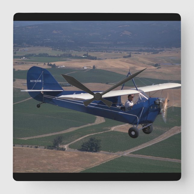 Aeronca, C-3, 1931, Schellville_Classic Aviation Square Wall Clock (Front)