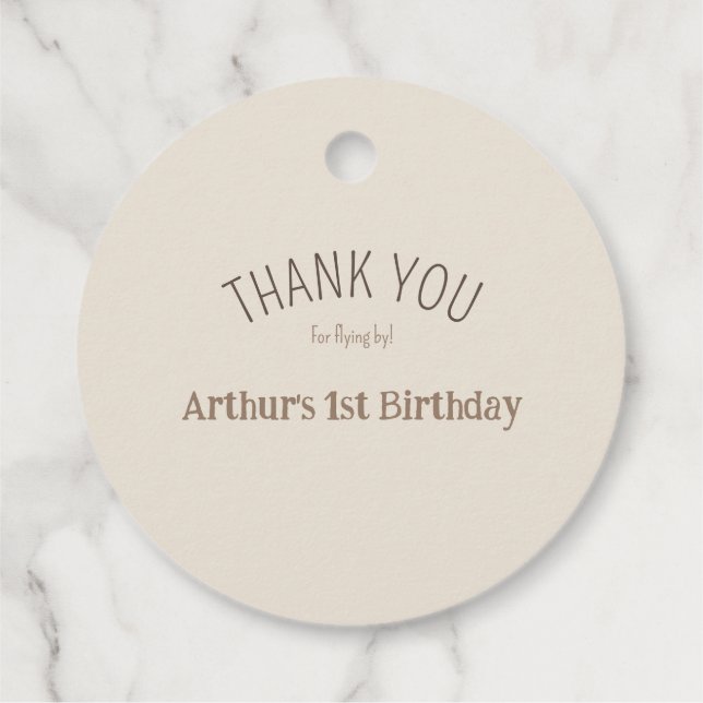 Aéronef Anniversaire Fête Étiquettes Faveur (Dos)