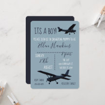 Aeroplane Baby Shower Invitation