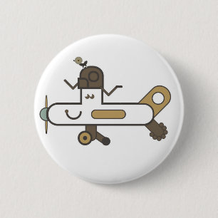 Aeroplane Badge 2 Inch Round Button