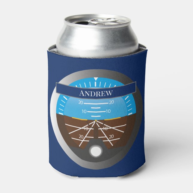Aeroplane Pilot Cockpit Attitude Indicator Can Cooler (Can Front)