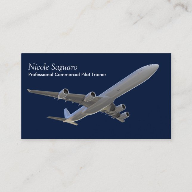 Aeroplane Pilot Trainer Business Card (Front)