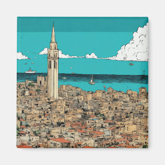 Aéroport côtier Tel Aviv Cityscape, Israël Magnet