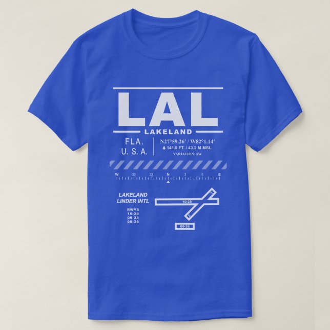 Aéroport international Lakeland Linder LAL T-Shirt (Design devant)