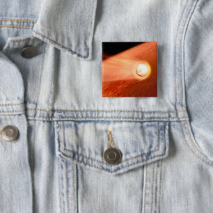 Aeroshell With Perseverance Rover Descent To Mars 2 Inch Square Button