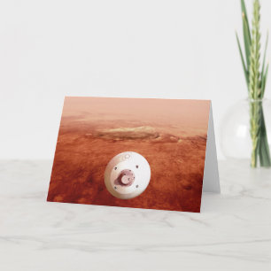 Aeroshell With Perseverance Rover Descent To Mars Card