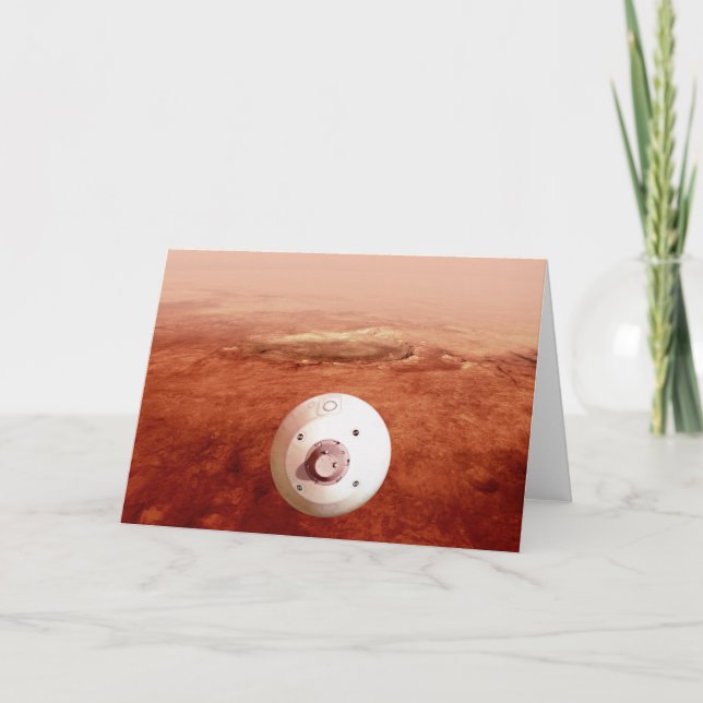 Aeroshell With Perseverance Rover Descent To Mars Card (Front)