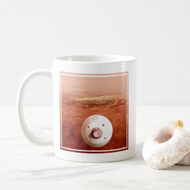 Aeroshell With Perseverance Rover Descent To Mars Coffee Mug (With Donut)