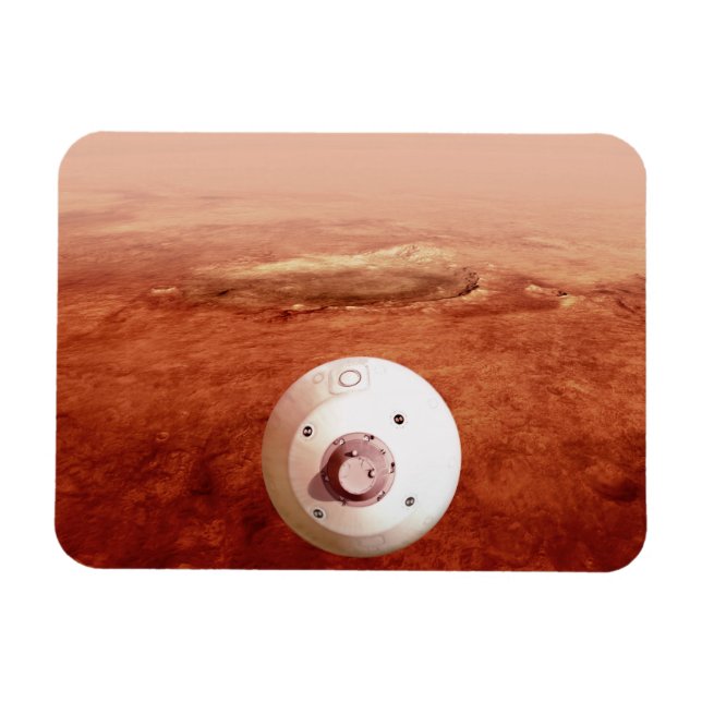 Aeroshell With Perseverance Rover Descent To Mars Magnet (Horizontal)
