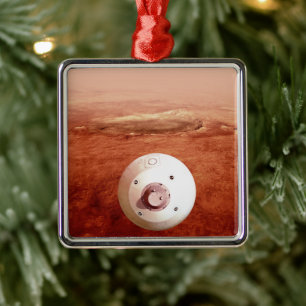 Aeroshell With Perseverance Rover Descent To Mars Metal Ornament