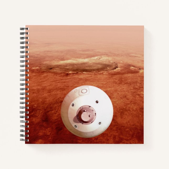 Aeroshell With Perseverance Rover Descent To Mars Notebook (Front)