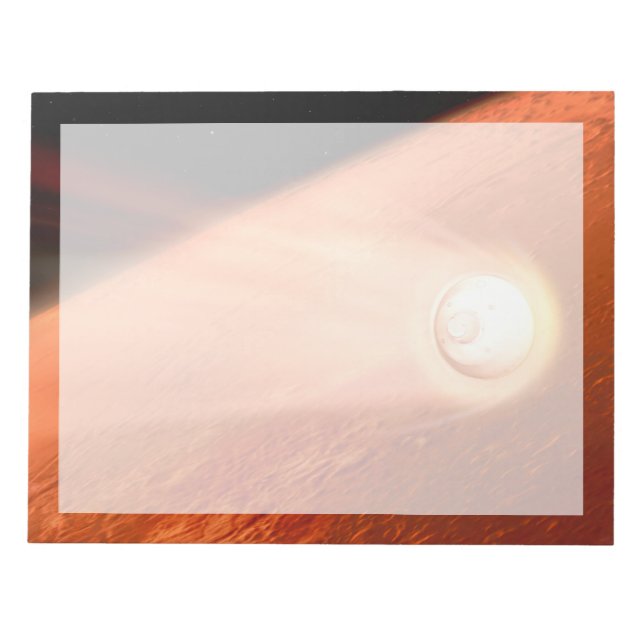 Aeroshell With Perseverance Rover Descent To Mars Notepad (Front)