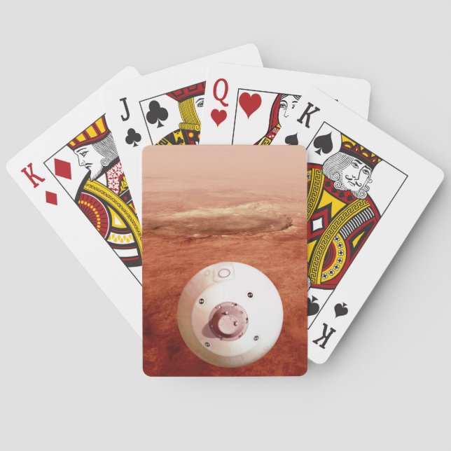 Aeroshell With Perseverance Rover Descent To Mars Playing Cards (Back)