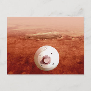 Aeroshell With Perseverance Rover Descent To Mars Postcard