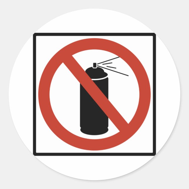 Aerosol Spray Prohibition Highway Sign Classic Round Sticker (Front)