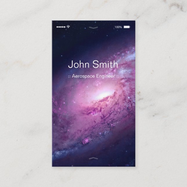 Aerospace Engineer - Customizable Flat UI Style Business Card (Front)