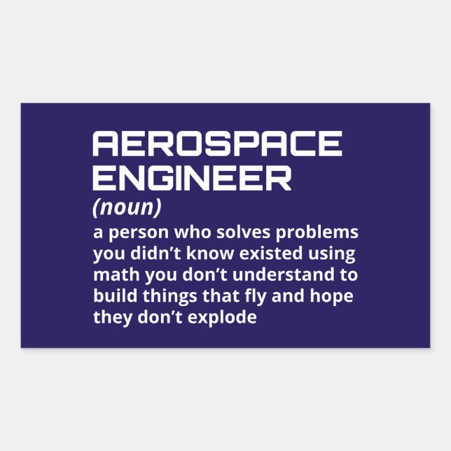 Aerospace Engineer - Funny Definition W-1 Sticker (Front)