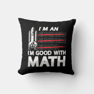 Aerospace Engineer I'm An I'm Good With Math Space Throw Pillow