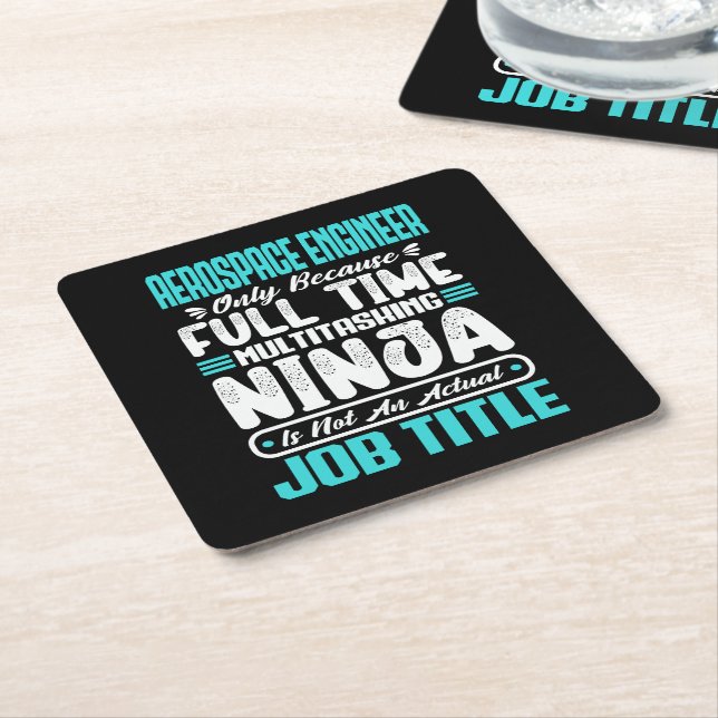 Aerospace Engineer Job Title Profession Skills Square Paper Coaster (Angled)