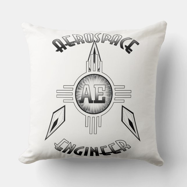 Aerospace Engineer Retro Throw Pillow (Front)
