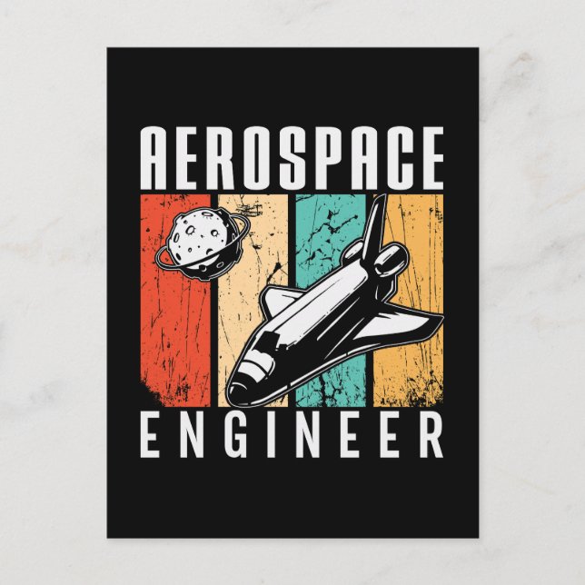 Aerospace Engineer Rocket Space Engineering Retro Holiday Postcard (Front)