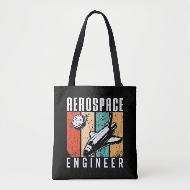 Aerospace Engineer Rocket Space Engineering Retro Tote Bag (Front)