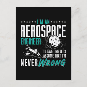 Aerospace I'm An Aerospace Engineer Engineering Holiday Postcard