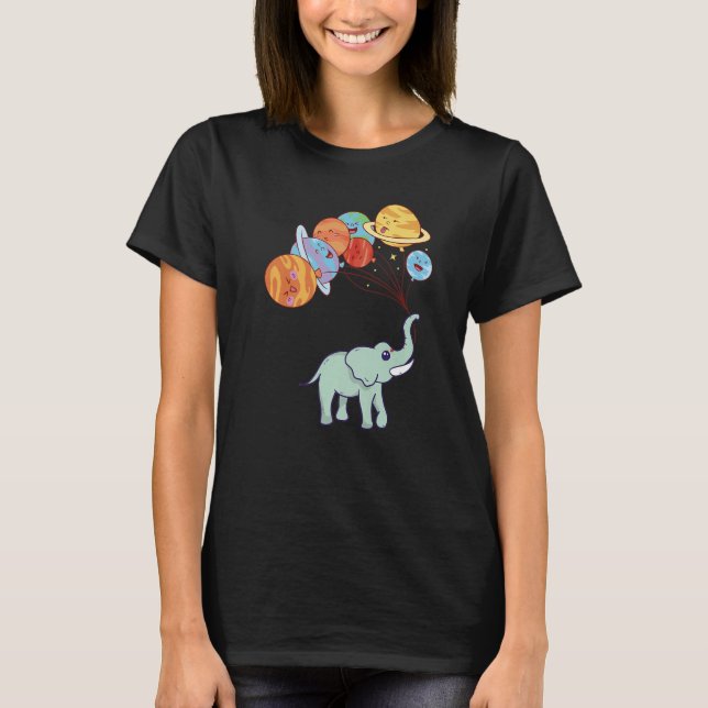 Aerospace Solar System Planets  Space Elephant T-Shirt (Front)