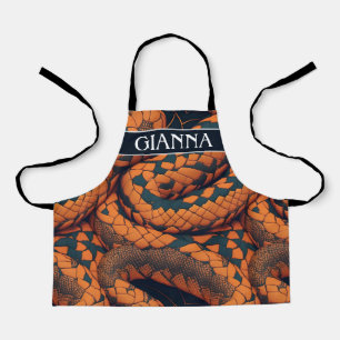 Aesculapian Snake Mosaic Colourful Pattern Apron