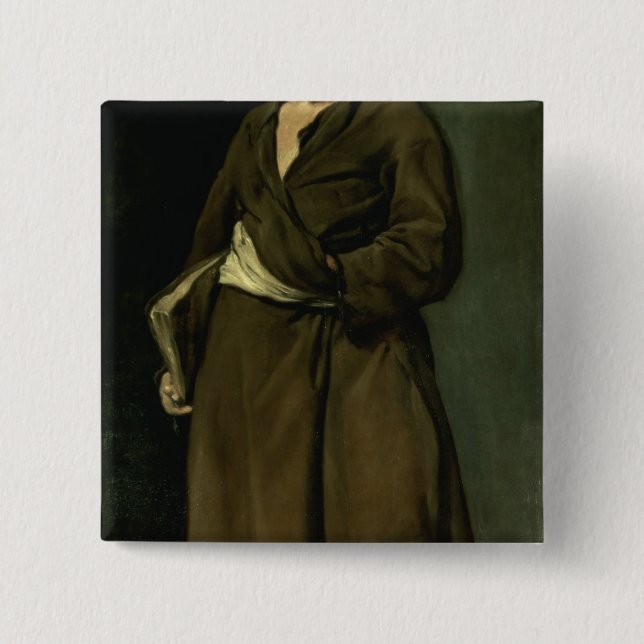 Aesop, 1640 2 inch square button (Front)