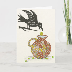 Aesop's Crow and the Pitcher Notecard