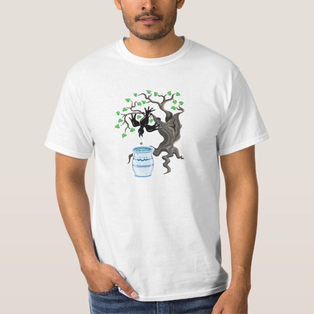 Aesop's Fable, The Crow and the Pitcher T-Shirt (Front)