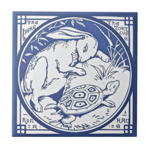 Aesop's Hare & Tortoise Race Repro Minton TIle