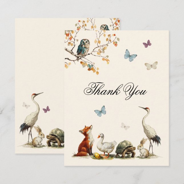 Aesop's Storybook Characters Baby Shower Card (Front/Back)