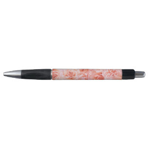 Aestetic pink floral rose blossoms pen