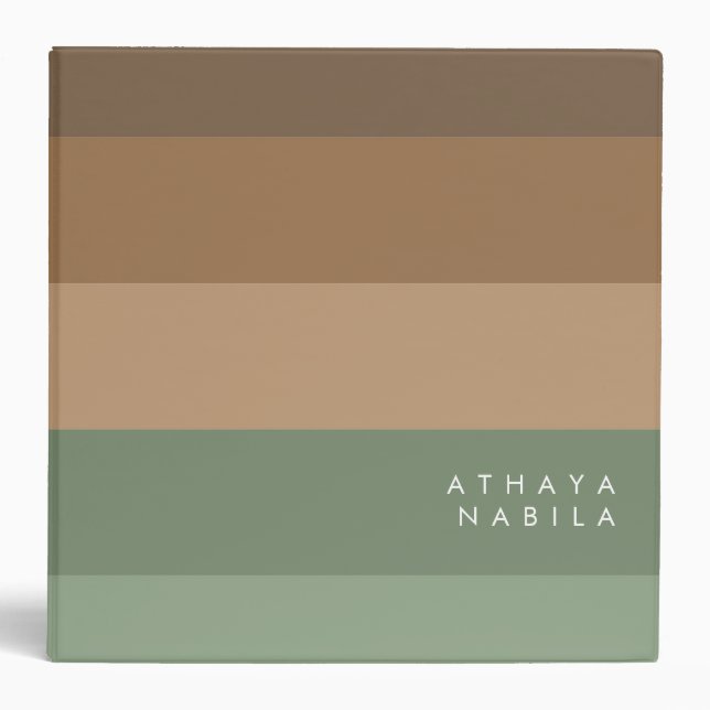 Aesthethic Stripe Colour Personalized Binder (Front)