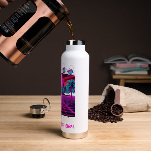 Aesthetic 1980s Vaporwave Sublimation Design Water Bottle
