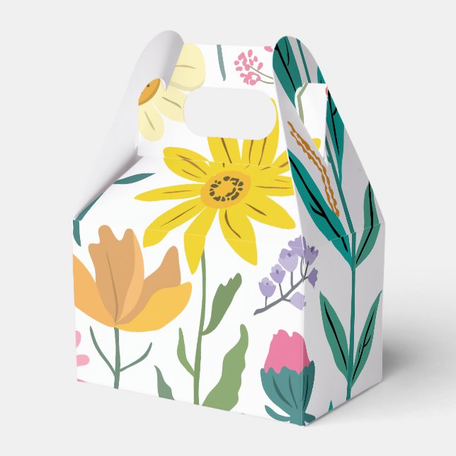 Aesthetic 60’s Retro Wildflowers, Favor Box (Front Side)