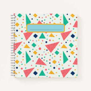aesthetic 80's retro Memphis funky geometric abst Notebook