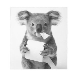 Aesthetic Adorable Koala Holding Toilet Paper Notepad