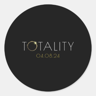 Aesthetic American Totality Solar Lunar Eclipse  Classic Round Sticker