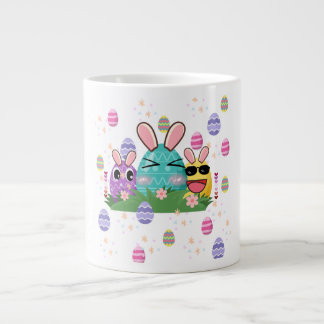 Aesthetic and cute easter egg pattern large coffee mug