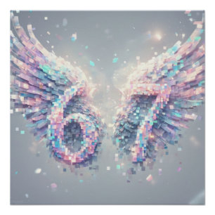 Aesthetic Angel Trendy Y2K 2000s Futuristic Neon Poster