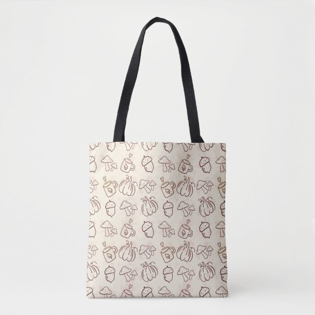Aesthetic Autumn Doodle Pattern Tote Bag (Devant)