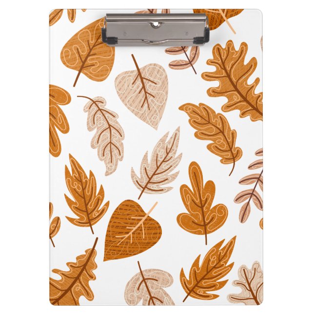Aesthetic Autumn Leaves, Fall Theme Pattern Clipboard (Front)