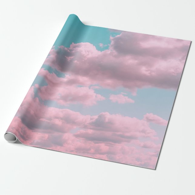 Aesthetic background with beautiful turquoise sky  wrapping paper (Unrolled)