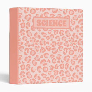 Aesthetic Binder, Peach Leopard Print Binder