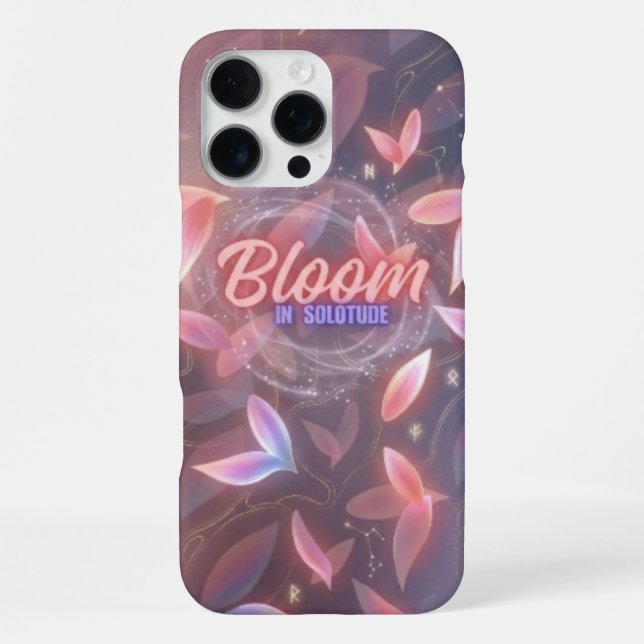 Aesthetic Bloom in Solitude Pink Glowing Petals iPhone Case (Back)