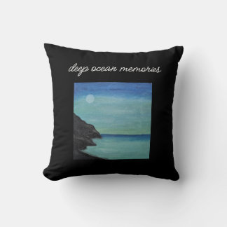 aesthetic blue and black pillow. throw pillow